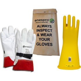 Enespro&#174; ArcGuard&#174; Class 2 Rubber Voltage Glove Kit Yellow Size 10 KITGC2Y10