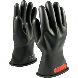 PIP Electrical Rated Gloves Black 11"" Unlined Smooth Finish Beaded Class 0 9