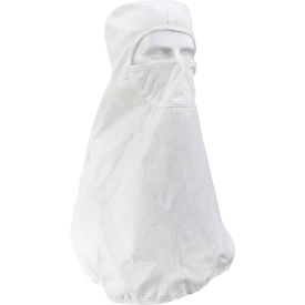 Uniform Technology&#153; Cleanroom Hood with Built-In Face Mask Pull Over L White