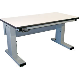 Pro-Line Millennium II 72 x 30 Electric Adj. Height Workbench ESD Laminate T-Mold Edge Light Gray