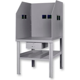 Global Industrial&#153; Arc Welding Bench W/ See-Thru Sides & Center Drawer 36""W x 36""D