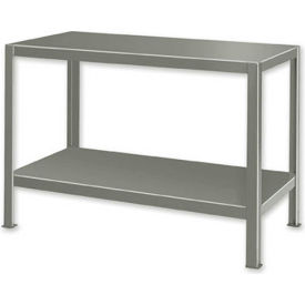 Pucel&#153; Stationary Machine Table W/ 2 Shelves 48""W x 28""D Gray