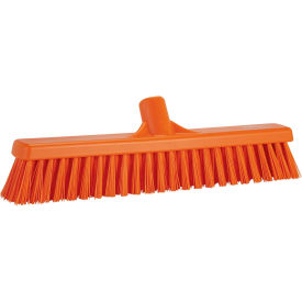 Vikan 31747 16"" Combo Push Broom- Soft/Stiff Orange