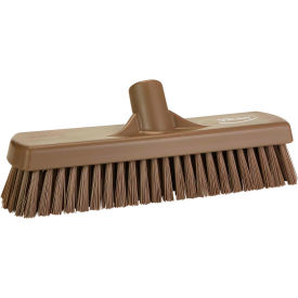 Vikan 706066 12"" Deck/Wall Scrub- Stiff Brown