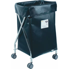 R&B Wire Products Narrow Collapsible Hamper Steel Black Vinyl Bag