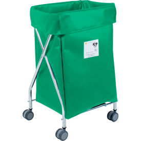 R&B Wire Products Narrow Collapsible Hamper Steel Forest Green Vinyl Bag