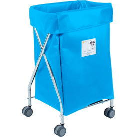 R&B Wire Products Wide Collapsible Hamper Steel Electric Blue Vinyl Bag