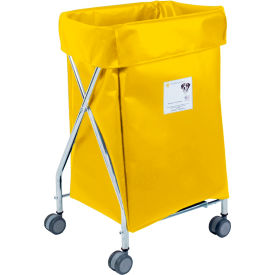 R&B Wire Products Wide Collapsible Hamper Steel Yellow Vinyl Bag