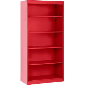 Sandusky&#174; All-Welded Stationary Bookcase 36""W x 18""D x 72""H Red