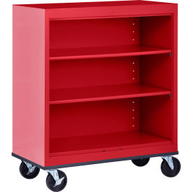 Sandusky&#174; All-Welded Mobile Bookcase 36""W x 18""D x 42""H Red