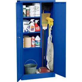 Sandusky&#174; Value Line Light Duty Janitorial Cabinet 30""W x 18""D x 66""H All-Welded Blue