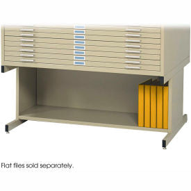 Safco&#174; High Flat File Cabinet Base For 10 Drawer 46-1/2""W Sand