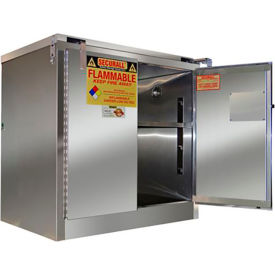Securall&#174; 43x18x46 30-Gallon Self-Close Flammable Cabinet Stainless Steel