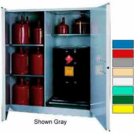 Securall&#174; Drum Cabinet 115 Gal. Capacity Vertical Manual Close Flammable W/ Drum Rollers