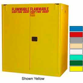 Securall&#174; Flammable Drum Cabinet w/ Rollers & Doors 120 Gal. Cap. 56""W x 31""D x 67""H Green