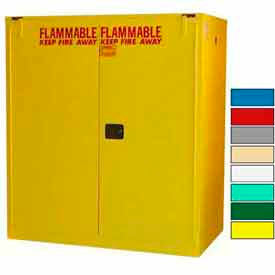 Securall&#174; Flammable Drum Cabinet w/ Rollers & Doors 120 Gal. Cap. 56""W x 31""D x 67""H Yellow