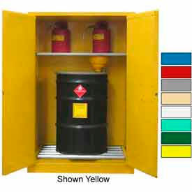 Securall&#174; Flammable Drum Cabinet w/ Rollers & Doors 75 Gal. Cap. 43""W x 31""D x 67""H Red