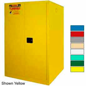 Securall&#174; Drum Cabinet 75 Gal. Capacity Vertical Manual Close Hazmat Flammable W/ Drum Rollers