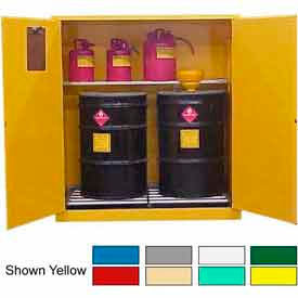 Securall&#174; Hazardous Waste Drum Cabinet w/ Rollers 120 Gal. Cap. 56""W x 31""D x 65""H Gray