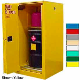 Securall&#174; Drum Cabinet 75 Gal. Capacity Vertical Self Close Hazmat Flammable W/ Drum Rollers