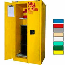 Securall&#174; Hazardous Waste Drum Cabinet w/ Rollers 60 Gal. Cap. 31""W x 31""D x 67""H Yellow