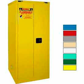 Securall&#174; Hazardous Waste Drum Cabinet w/ Rollers 120 Gal. Cap. 56""W x 31""D x 67""H Yellow
