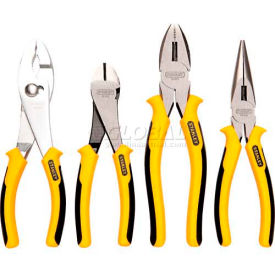 Stanley 84-058 4 Piece Plier Set (Long Nose Slip Joint Diagonal Linesman)