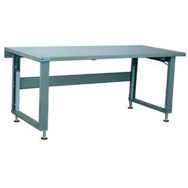 Stackbin 4000 Series Workbench W/ Steel Square Edge & Power Lift 60""W x 30""D Gray