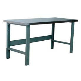 Stackbin 3505 Series Workbench Hardboard Over Stainless Steel Top 60""W x 30""D Black