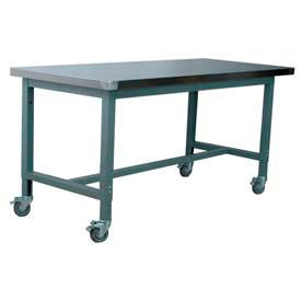 Stackbin 1012 Series Workbench Hardboard Over Stainless Steel Top 72