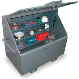 Strong Hold&#174; Extreme Duty Job Site Box with 3 Shelves 60""W x 36""D x 48""H Dark Gray