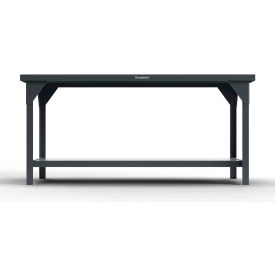 Strong Hold&#174; Extreme Duty Shop Table with ABS Top 1 Shelf 60""W x 36""D Dark Gray