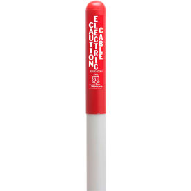 114604B Round Dome Utility Electric Marker White Pole 78
