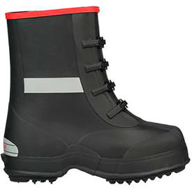 Winter-Tuff&#174; 4 Buckle Ice Traction 12"" Overshoe Mens Sz 16 Waterproof Vulcanized Rubber Blk
