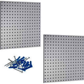 Triton Products&#174; LocBoard&#174; Square Hole Pegboard 24""W x 9/16""D x 24""H Gray Pack of 2