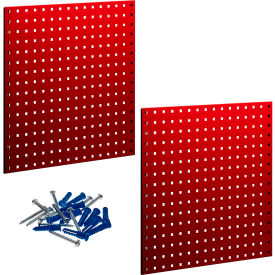 Triton Products Square Hole Pegboards & Mounting Hardware 24""W x 9/16""D x 24""H Red Epoxy 2 Pack