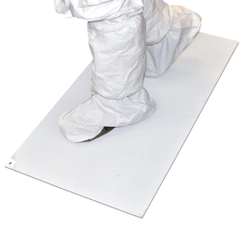 Tacky Mats TT-3645-34W 36" x 45" (White, Case of 4 Mats, 30 Sheets/Mat) Cleanroom Sticky Floor Mats Peel Off for Construction, Laboratory, Hospital, Medical Office, Gym, Pet