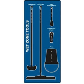 Accuform Signs Wet Zone Store-Board&#153; Accu-Shield Blue on Black