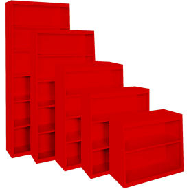 Steel Cabinets USA All-Welded Bookcase 36""Wx18""Dx30""H Red