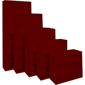 Steel Cabinets USA All-Welded Bookcase 36""Wx18""Dx30""H Wine Red