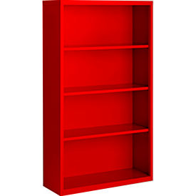 Steel Cabinets USA Bookcase Assembled 36W x 13D x 60H Red
