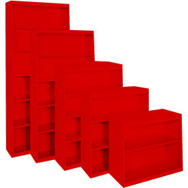 Steel Cabinets USA All-Welded Bookcase 36""Wx13""Dx72""H Red