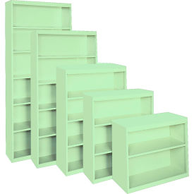 Steel Cabinets USA All-Welded Bookcase 36""Wx13""Dx84""H Pastel Green