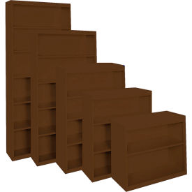 Steel Cabinets USA All-Welded Bookcase 36""Wx13""Dx84""H Walnut