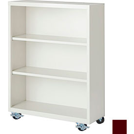 Steel Cabinets USA Bookcase Assembled 36W x 18D x 45H Wine Red