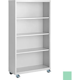 Steel Cabinets USA Bookcase Assembled 36W x 18D x 55H Pastel Green