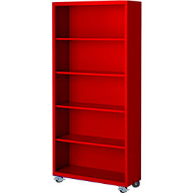 Steel Cabinets USA Bookcase Assembled 36W x 18D x 75H Red