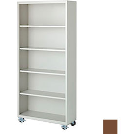 Steel Cabinets USA Bookcase Assembled 36W x 18D x 75H Walnut
