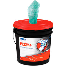 WypAll&#174; Power Clean ProScrub Pre-Saturated Wipes Cloth 9.5x12 Citrus Scent Green 75/Bucket