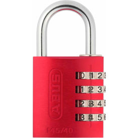 ABUS Anodized Aluminum Resettable 3-Dial Combination Lock 145/40 C - Red